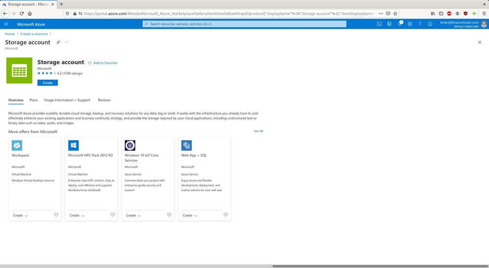 Azure New Storage